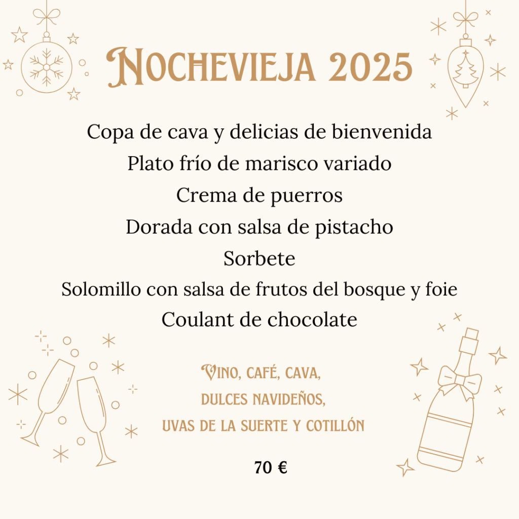 Menu Nochevieja Javea 2025